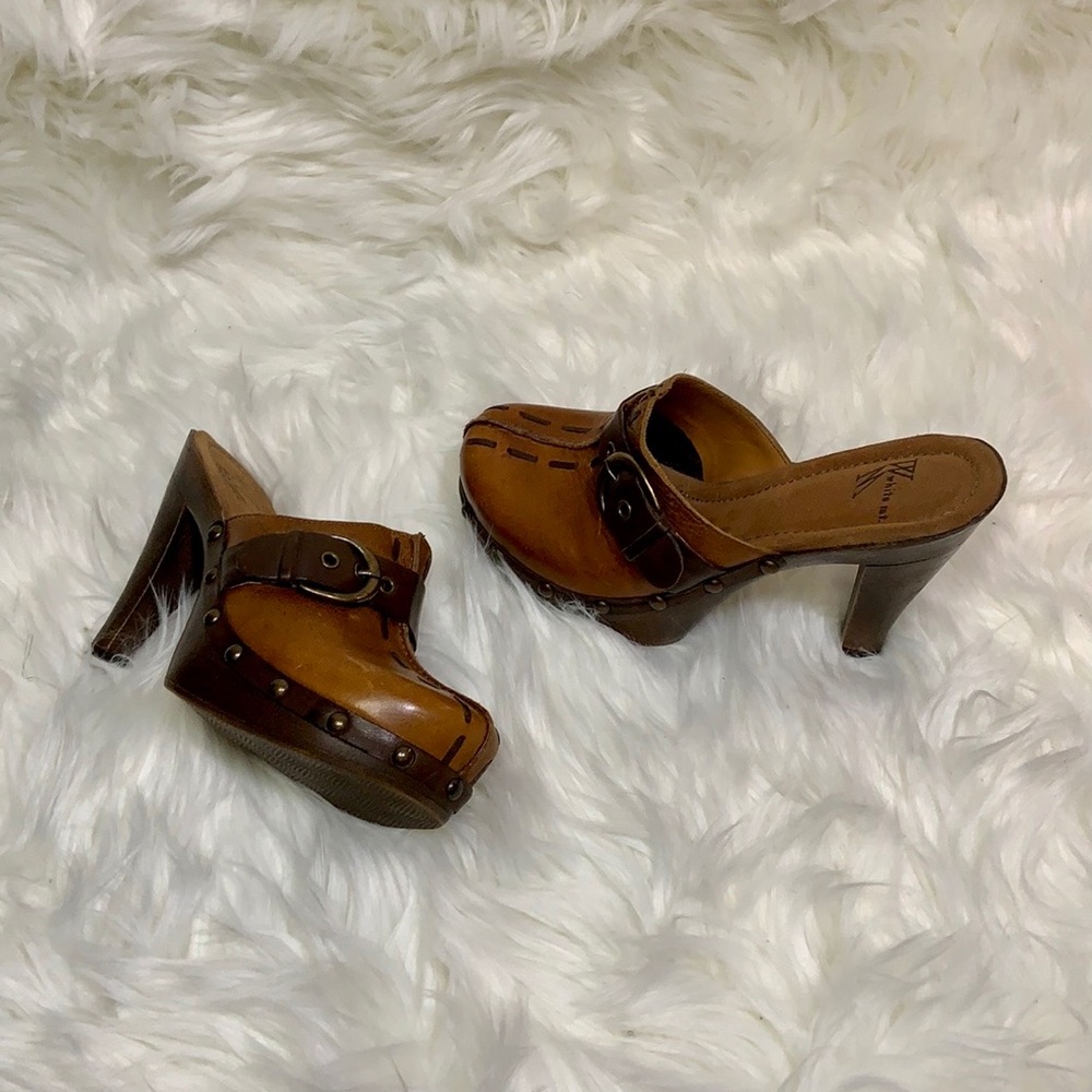 White Mountain Corneila High Heel Clogs Brown Size 6 1/2